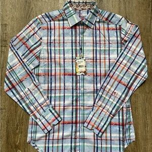 Robert Graham Long Sleeve Print Button Shirt Blue XS
